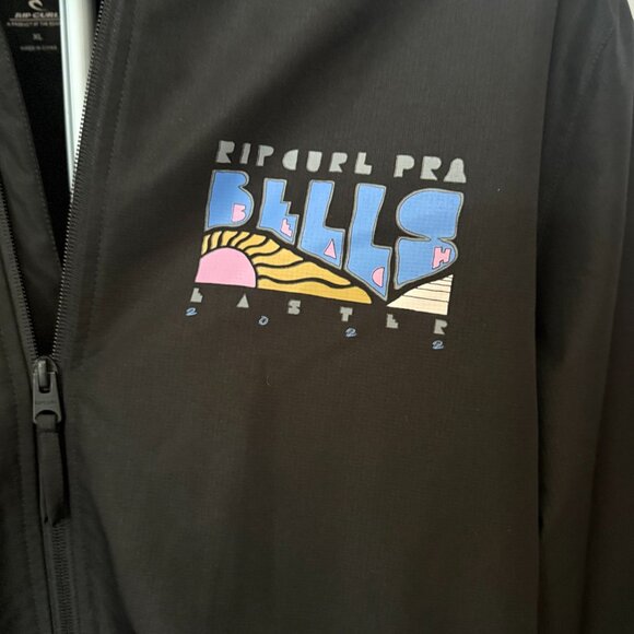 Rip Curl Pro Bells Beach 2022 | Fleece-Lined Windbreaker Jacket Black | Size XL - Picture 3 of 5